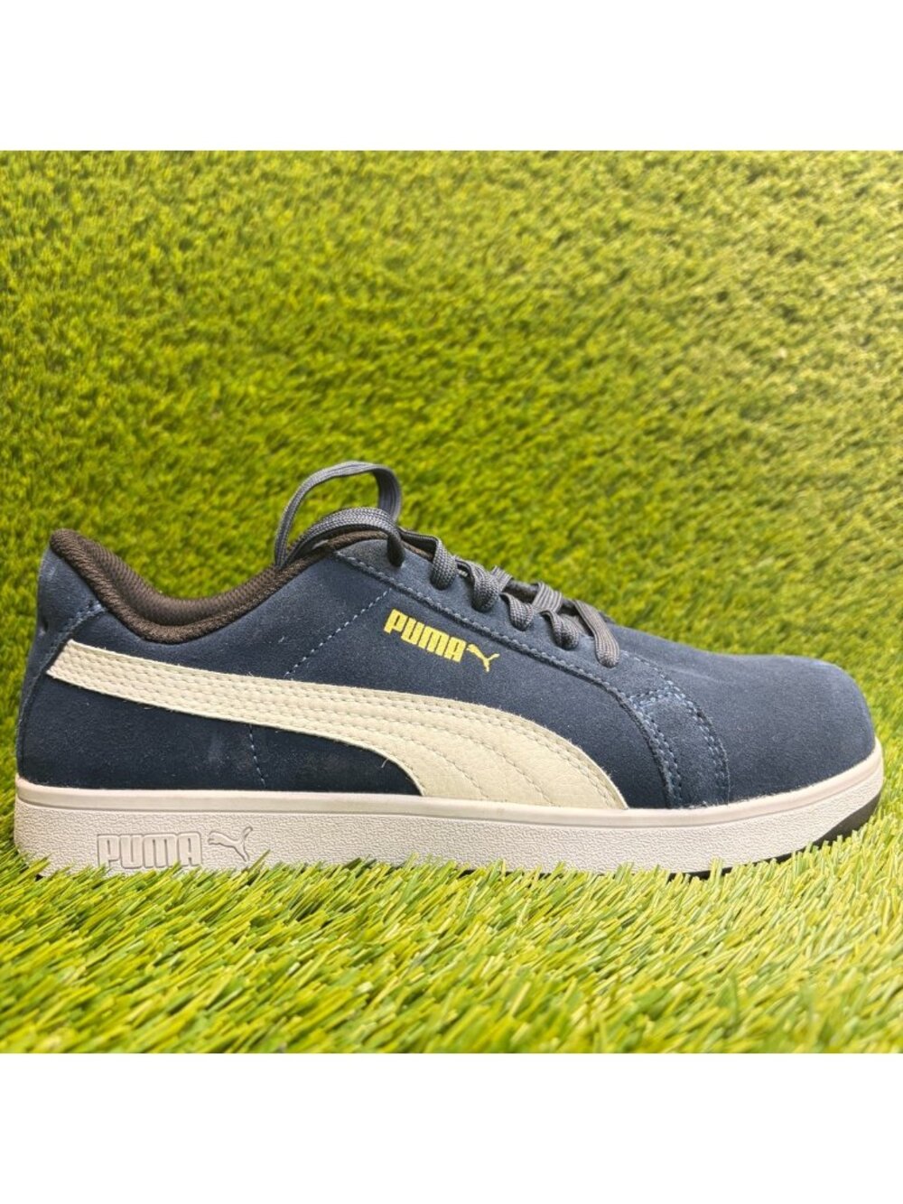 Puma Iconic Suede Low Mens Size 8 Blue White Composite Toe Safety Work Shoes